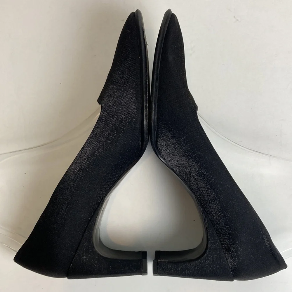 STUDIO DELMAN IRIDESCENT Shimmer Square Toe PUMPS Heels Sz 7.5 Workwear Retro